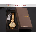 WINNER 259 Multilateral Gold Bezel Skeleton Mechanical Watch Full Stainless Steel Brand Luxury Automatic Watch For Men